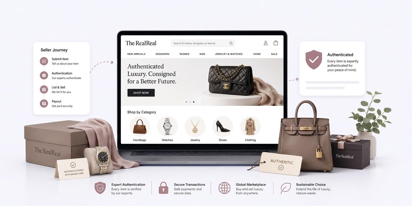 RealReal luxury resale marketplace screenshot