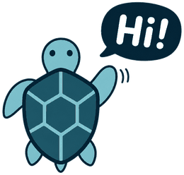 Shelly, the Kawach.AI turtle mascot, waving hi
